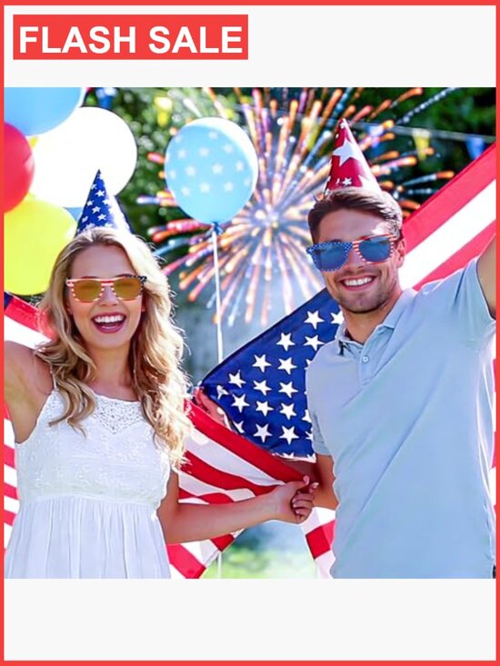 12 Pack Patriotic Sunglasses Set UV400 Protection Unisex main image 4